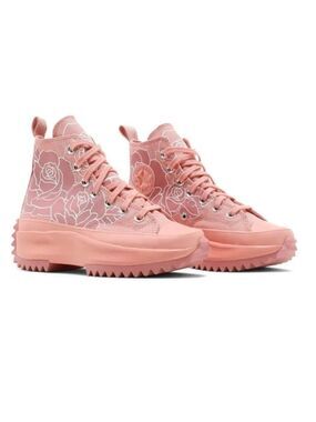 Converse Run Star Hike High Top Pink Quartz White Floral, Size 7